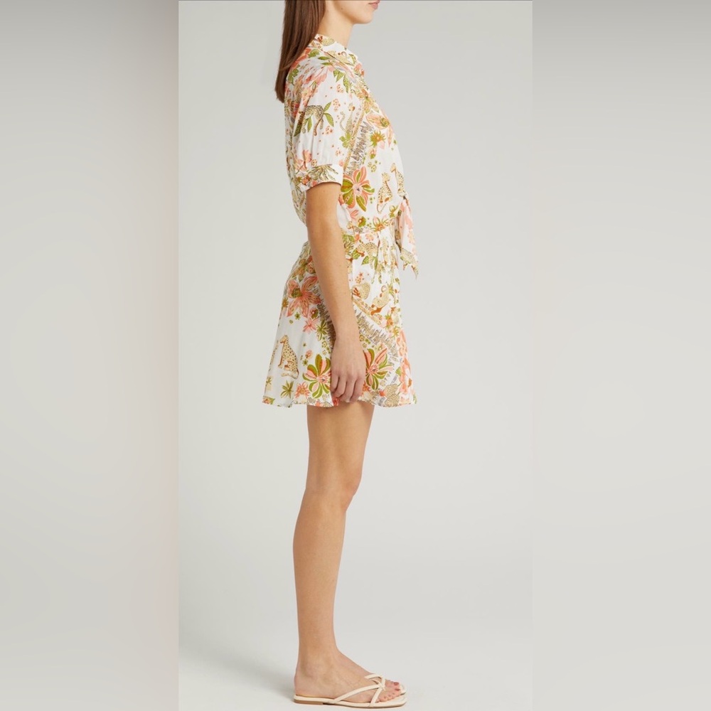 Poupette St. Barth Bettina Print Tie Front Romper-Dress NWT Large w/pockets! - Picture 8 of 8